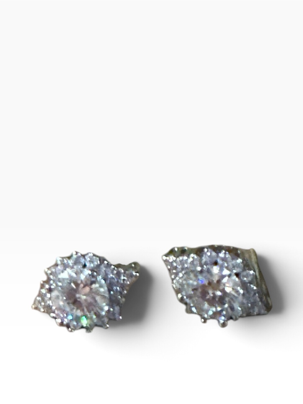 Sparkling White Crystal Cluster Stud Earrings